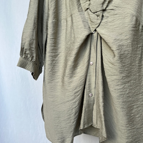 Zara Khaki Long Sleeve Dress - Picture 3 of 14